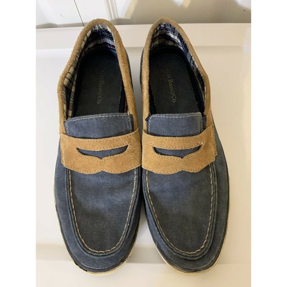 G H Bass Olsen Penny Loafer Shoe Men’s Sz 10 1/2 M Blue Tan Slip‎ On - Picture 5 of 10